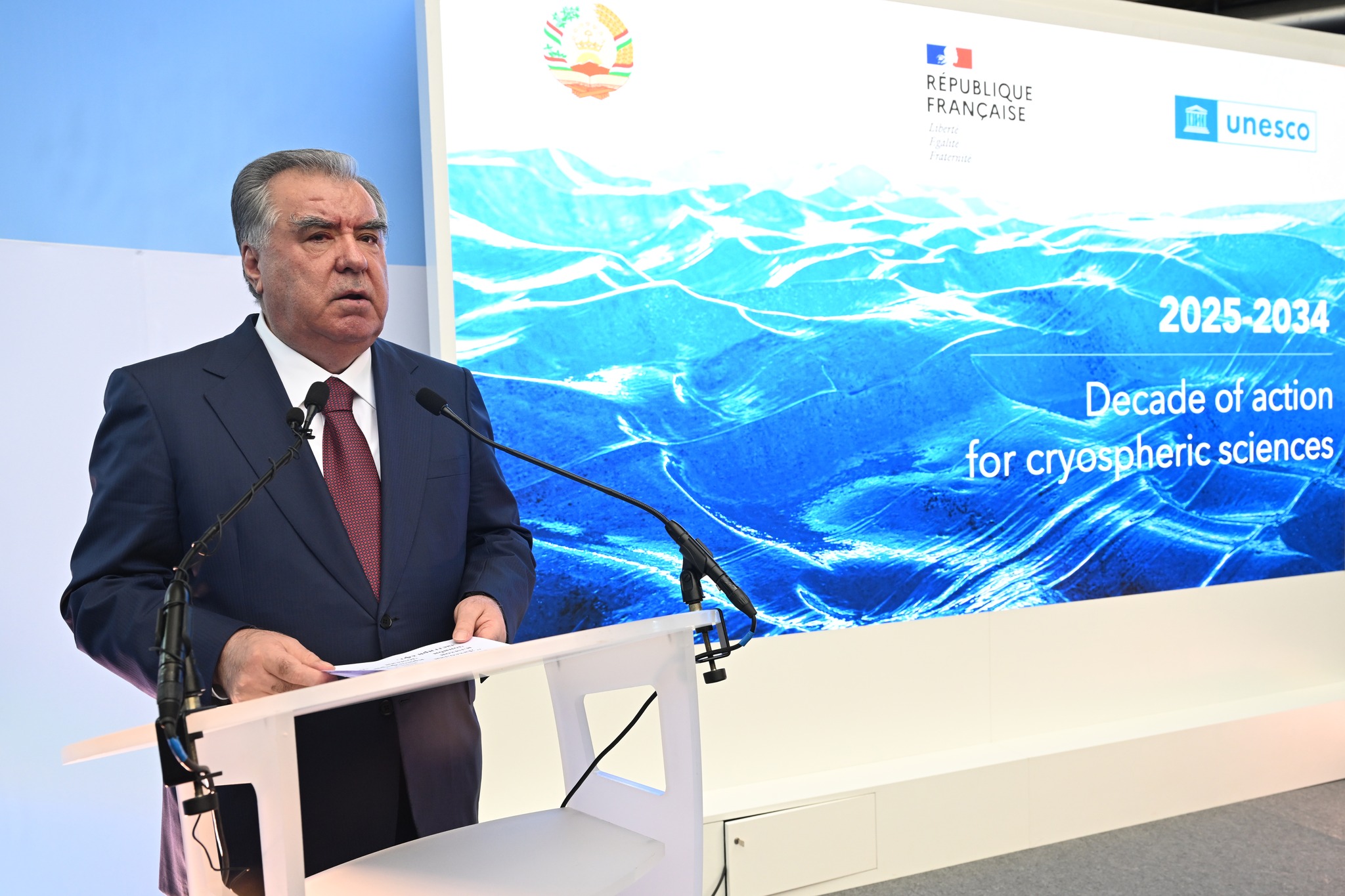 Иштирок дар чорабинии сатҳи баланд бахшида ба оғози Даҳсолаи байналмилалии амал оид ба илмҳои яхшиносӣ (криосферӣ), солҳои 2025-2034 img